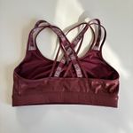 PINK - Victoria's Secret Victoria Sport by Victoria's Secret Strappy Metallic Sports Bra Burgundy Large Photo 1