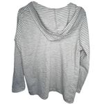 Paris Blues  Grey and White Striped Long Sleeve Hooded T-Shirt Photo 1