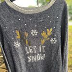 Wanna B Gray and Gold Women's Sweater - Let It Snow Photo 0