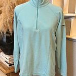 L.L. Bean Womens Aqua Blue Quarter Zip Pull Over Fleece Running Top SZ Medium Photo 0