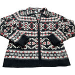 Snowflake Women's S Nordic Fair Isle Lambswool Angora Jacket Cardigan Sweater Black Photo 0