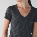 Lululemon  What the Sport Short Sleeve V-Neck Tee Heathered Black & Grey Small Photo 3