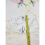 Rue 21  White Denim Shorts Paint Splatter Distressed Frayed Raw Hem Casual 01 Photo 2