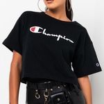 Champion NEW Black Cropped T Shirt Size L Photo 0