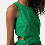 Topshop Green Eyelet Embroidered Cutout Fit & Flare Dress Photo 1