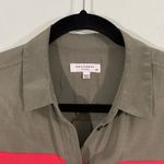 Equipment  Femme Green & Red Button Up Silk Long Sleeve Blouse Size S/P Photo 3