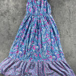 Lilly Pulitzer for Target My Fans Maxi Dress Blue Pink Flowy Beach Vacation Photo 0