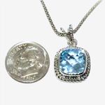 SAMUEL B Cushion Cut Blue Topaz & Popcorn Necklace Photo 13