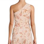 Antonio Melani  Pink‎ Floral One Shoulder Jumpsuit Linen Blend Belted Size 10 New Photo 7