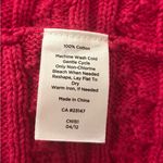 Talbots  Hot Pink 100% Cotton Cable Knit Open Cardigan Size Medium Photo 6