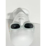 True Craft Small Rectangle Sunglasses Light Blue Transparent Frame Black Lenses Photo 5