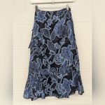 Parker  Women's Knee Length, Drew Skirt marine safari sz10 ruffle flower print Photo 5