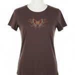 Greensource Top XL Brown Rhinestone Butterfly Wings Bling Y2K Fairy Grunge NWT Photo 0