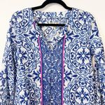 Lilly Pulitzer Amelia Island Tunic Top Cotton Blue White XS Photo 2