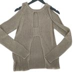 Cloth Womens Cold Shoulder Open Back Sweater Beige Size Small NWT‎ Tan Photo 1
