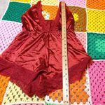 Red Satin Lace Lingerie Romper Adjustable Straps Sexy Classic Chic Size Medium M Photo 1