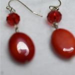 Source Unknown Victorian Red Bead/Stone Double Drop Fish Hook Earrings Photo 1