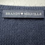 Brandy Melville  Womens OS Argyle Cardigan Navy Blue 100% Cotton Preppy Ivy Style Photo 6