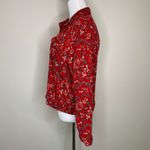 Christopher & Banks  Red Floral Corduroy Shacket Jacket Sz Small Photo 2
