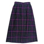 Pendleton Vintage 80s Virgin Wool Plaid Skirt Midi Long Western Purple Womens 4 Photo 0