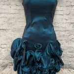 Midnight teal strapless ruffle dress sz S nwt Blue Photo 0