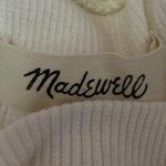 Madewell Cream Ribbed Knit Crewneck Long Sleeve Pullover Boxy Tee Crop Top Sz S Photo 2