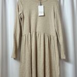 ZARA NWT  Light Cream Beige Mini A-line Cottagecore Dress Size Medium Photo 1