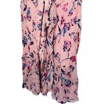 Tanya Taylor Pink Floral Silk Wrap Short Sleeve Ruffle V-Neck Midi Dress Size 20 Photo 4