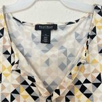 White House | Black Market  Geometric Print Split V-Neck Sleeveless Blouse Photo 1