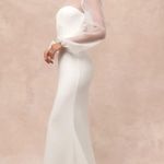 Lulus NWOT  Sz M Immaculate Romance White Sheer Organza Long Sleeve Maxi Dress Photo 0