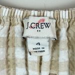 J.Crew Seersucker Ruffleneck Mini Dress Women 4 White Beige Gingham Plaid Preppy Photo 7