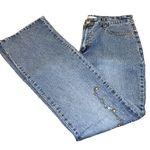 Adolfo 2000s Light Wash Blue Jeans Floral Detail  Women’s Size 12 Pants Y2K! Photo 0