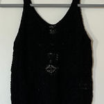 A New Day  Midnight Black Crochet Tank Top Photo 0
