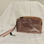 Burberry NWOT  Bridle Sequined Large Pouch, Metallic Pink/Check, Small Defect Photo 2