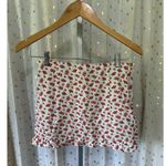 ZARA Linen Blend All Over Flowers Floral Lined Ruffle Hem Side Zip Mini Skirt XS Photo 1