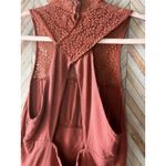 Free People  Intimately Bodycon Dress M Rust Orange Lace Corset Stretch Mini Boho Photo 4