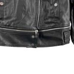 ZARA Black Vegan Leather Moto Jacket Asymmetrical Zipper Edgy Womens Small Photo 3