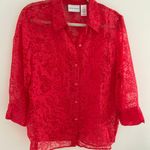 Alfred Dunner Petite Vintage Sheer Button Up Shirt Photo 0