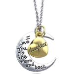 I LOVE YOU Dear Daughter Heart Pendant Necklace Multiple Photo 0