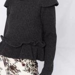 Ganni Phantom Gray Ruffle Open Back Wool Sweater XS NWT Photo 11