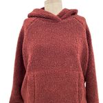 Vince Cozy Teddy Faux Fur Hoodie In Cordovan Maroon Size XS Photo 4
