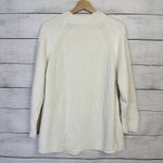 J. JILL Chenille Sweater Chunky Knit Womens Size Large Ribbed Ivory Soft Cozy Photo 3