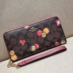 Coach Long Zip Around Wallet In Signature Canvas With Ornament Print C7411 Photo 1