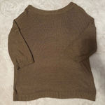 Two Piece slouchy shoulder Brown Sweater Knit Shorts Set Photo 9