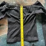 Harper Black Fitted Cropped Lace Strapped Blouse SZ Extra S Long Sleeve Evening Photo 8