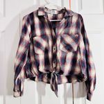 Cloth & Stone ANTHROPOLOGIE Plaid Tie Waist Shirt - Small Photo 0
