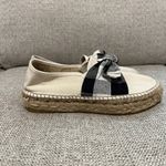 Loeffler Randall  Rowen Canvas Gingham Bow Cream Espadrille Platform Size‎ 38 Photo 6
