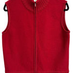 Talbots  Women’s Vintage 100% Wool Full Zip Ribbed Cherry Red‎ Vest Photo 0