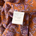 Xirena Lea Cottage Boho Brown Floral Dress Small Oversized Golden Silk Cotton Photo 8