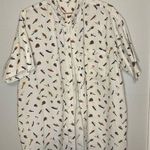 Columbia Vintage White Fish Lure Design Short Sleeve Button Down Shirt Size M Photo 6